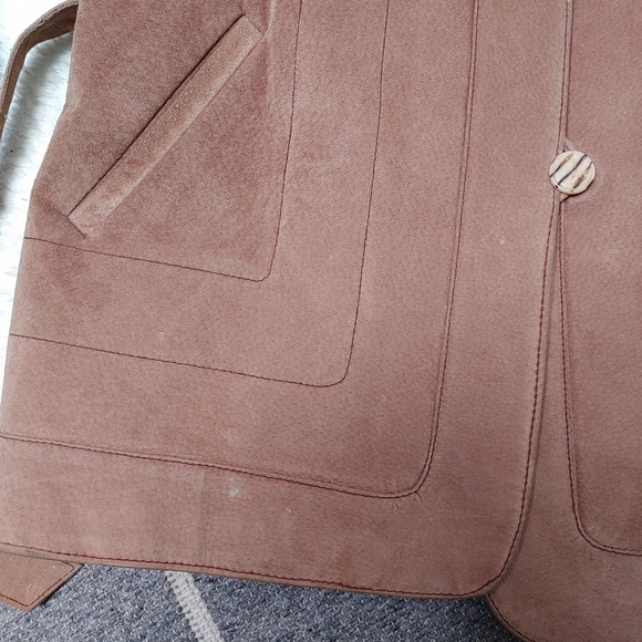 Vintage Lanvin suede leather belted jacket size M - Picture 10 of 16